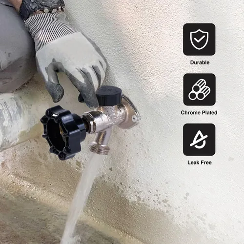 Vista 7 de Midline Valve Llave de sillín antiescarcha de 6 pulgadas con rompedor de vacío integral, latón cromado, sin plomo, entrada MIP/sudor de 1/2 pulgada