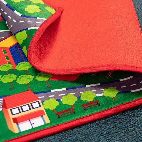 Vista 7 de Beetoy - Alfombra de coche de 31.5 x 67 pulgadas, alfombra de juego con carreteras para niños Portátil, antideslizante, alfombra educativa
