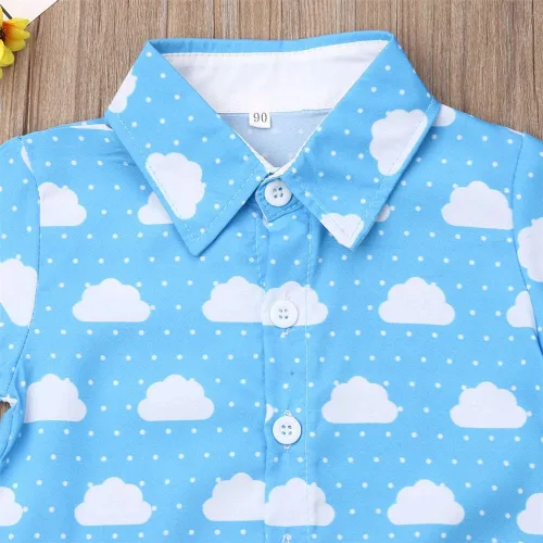 Vista 41 de Conjunto de camisa de manga corta con botones y pantalones cortos casuales con diseño de flamingo, para bebés y niños de 1 a 6 años, atuendos