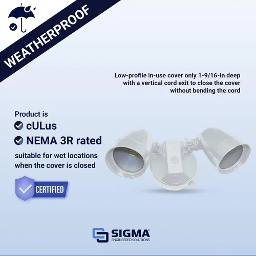 Vista 3 de Sigma Engineered Solutions 16754WH - Kit de reflector LED resistente a la intemperie de 2000 lúmenes, color blanco