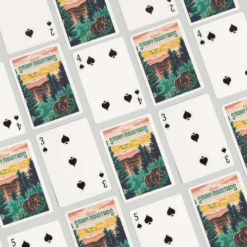 Vista 4 de Lantern Press Great Smoky Mountains National Park, Explorer Series (52 cartas de juego, baraja de cartas de tamaño póker con comodines)
