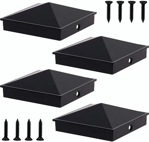 Vista 15 de Azdele Tapas de aluminio piramidal de 4 x 4 para postes nominales de madera de 4 x 4 pulgadas (verdadero 3.5 x 3.5 pulgadas), con superficie