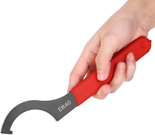 Vista 3 de Llave de pinza ER40 Llave de acero de alto carbono Tuerca de sujeción manual Llave de mandril