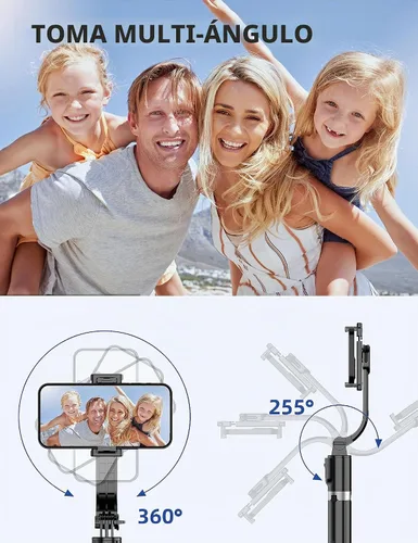 Vista 7 de Trípode para selfie stick de 41 pulgadas, extensible portátil 4 en 1, trípode de aluminio para teléfono con control remoto inalámbrico, rotación