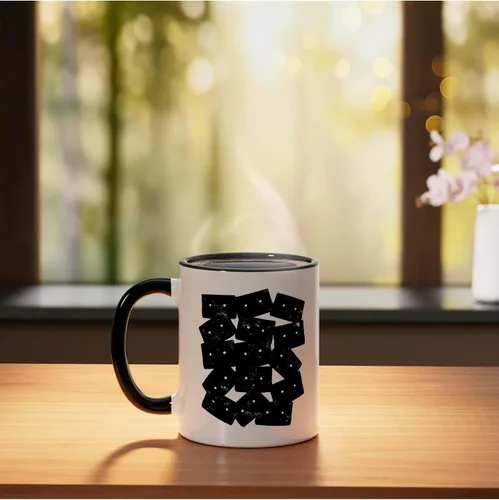 Vista 3 de Retro Cassette 90s 80s Theme Party Outfit Costume Ceramic Mug, Black/White, 11oz