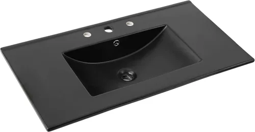 Vista 8 de JONATHAN Y - Lavabo auxiliar de 20 pulgadas para baño, 3 agujeros, color negro