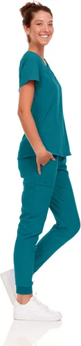 Vista 56 de Natural Uniforms Conjunto de ropa quirúrgica elástica para mujer con tallas regulares y pequeñas