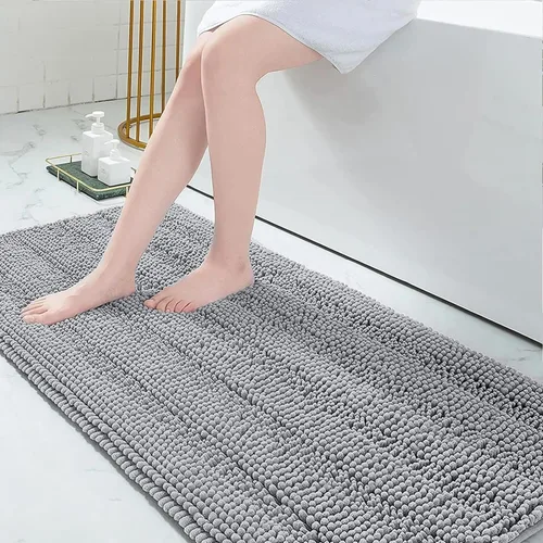 Vista 84 de Grandaily Alfombras de baño de felpilla a rayas de 24 x 16 pulgadas, extra gruesas y suaves, absorbentes, parte trasera de goma, alfombra de ducha