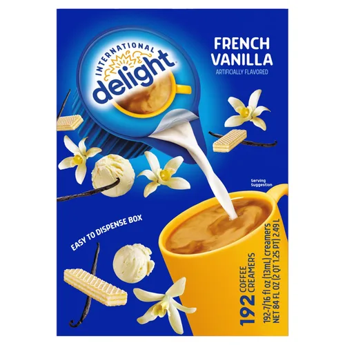 Vista 10 de International Delight - Vainilla Francesa, cremas para café de una porción, 192 unidades (1 paquete), crema para café no láctea apta para almacenar