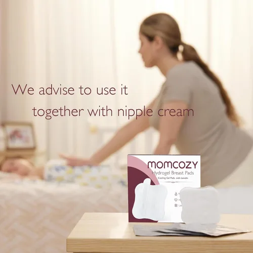 Vista 8 de Momcozy Almohadillas de hidrogel para pezones con lanolina calmante, las almohadillas de lactancia de gel Soothies proporcionan alivio instantáneo