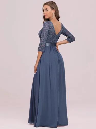 Vista 2 de Ever-Pretty - Vestido largo elegante para dama de honor con cintura imperio manga de 34 07412