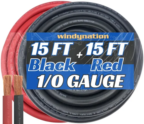 Vista 25 de WNI - Cable de cobre para soldar baterías calibre 1/0, 10 pies, color negro, 10 pies color rojo, AWG, ultra flexible, fabricado en los Estados