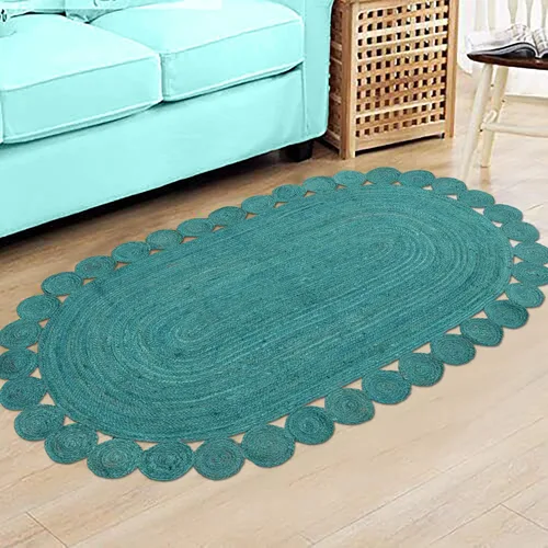 Vista 44 de Natural Jute Collection - Alfombra rectangular de 2 x 3 pies, alfombra de yute trenzada a cuadros multicolor de 0.27 pulgadas de grosor, ideal