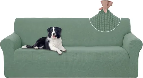 Vista 82 de U-NICE HOME Funda para sofá biplaza elástica, cubierta para sofá, funda para sillón, protector de muebles para sofá con 2 cojines, funda para sofá