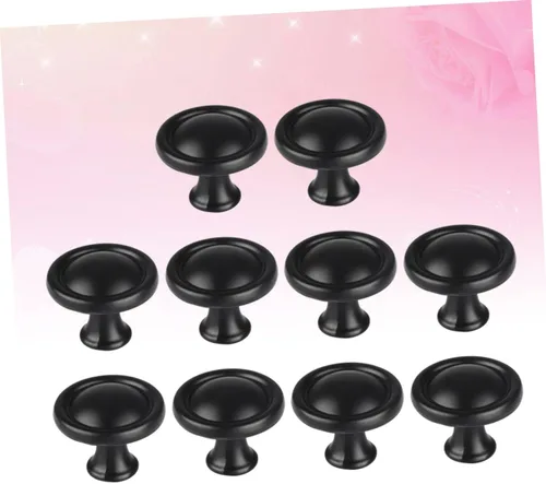Vista 6 de OSALADI 20pcs aleación de aluminio manijas de gabinete redondo puerta tira hardware negro para gabinetes
