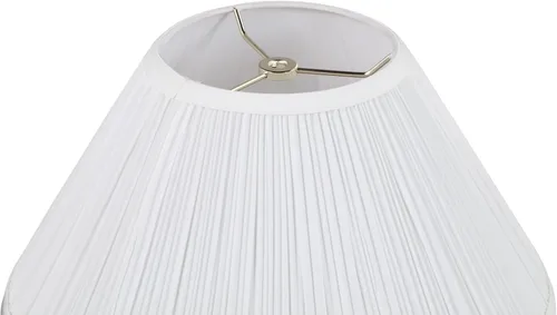 Vista 4 de Aspen Creative 33133, Pantalla de Lámpara de Araña Tradicional Plisada con Forma de Hongo, Blanco, 6" Superior x 14" Inferior x 8" Diagonal