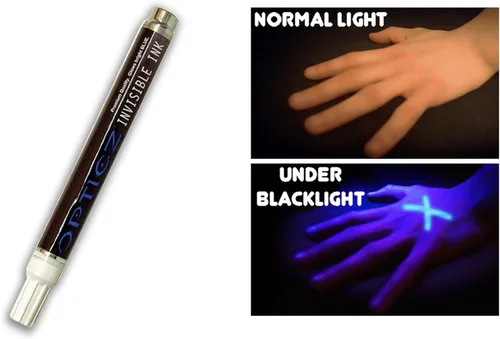 Vista 2 de Opticz Marcador UV multiuso de tinta azul invisible reactiva de luz negra