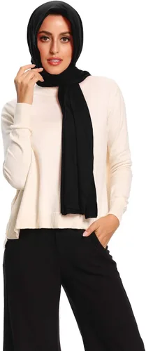 Vista 9 de Bufandas de hiyab de jersey para mujer, bufanda para la cabeza, envoltura musulmana para la cabeza Beige