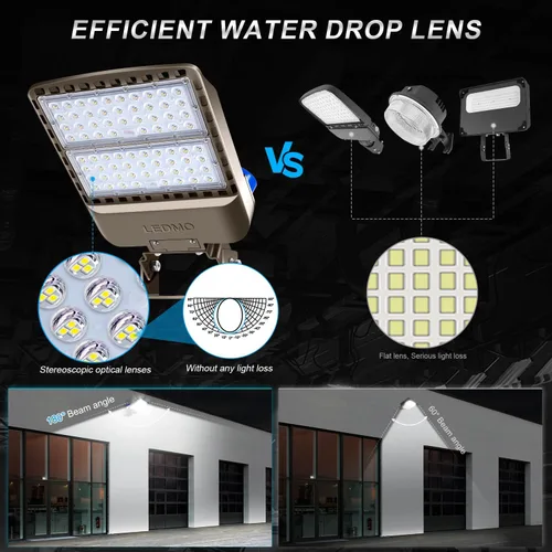 Vista 3 de ledmo Luces LED para Estacionamiento con Montaje de Muñón Ajustable 200W del Anochecer al Amanecer Iluminación Exterior con Fotocélula Luces de Área