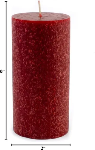 Vista 5 de Root Candles Unscented Candles - Vela de pilar de mezcla de cera de abeja premium, 3 x 6 pulgadas, granate