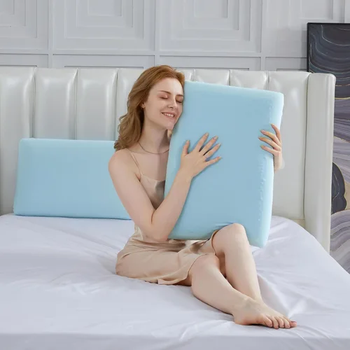 Vista 9 de SAPHREAS Almohada de espuma viscoelástica refrescante de gel para dormir de lado, espalda y boca abajo para dormir, almohada de cama fresca