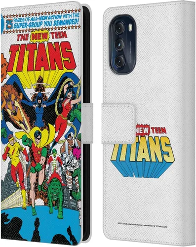 Vista 7 de Head Case Designs Funda de piel con licencia oficial de la Liga de la Justicia DC Comics #100 Variant Teen Titans Comic Art compatible con Motorola