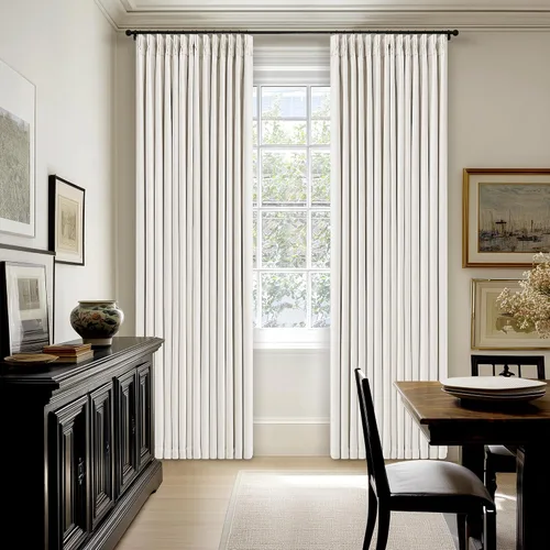 Vista 93 de Juego de 2 paneles de cortinas plisadas negras de 80 pulgadas para sala de estar, cortinas plisadas de lino con forro de 80 pulgadas de largo, 100%