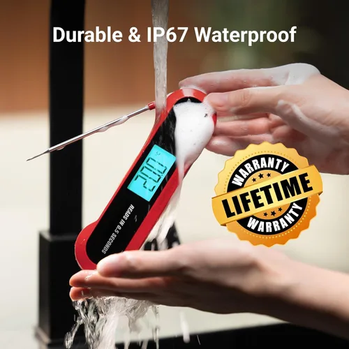 Vista 4 de Termómetro profesional 3 veces más rápido de 0.5 segundos para carne de lectura instantánea, digital, alta precisión ± 0.5 °F, impermeable IP67