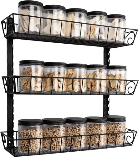 Vista 13 de SWOMMOLY Organizador Estante de Especias de Pared Ajustable, 12 Niveles de Doble Uso (Multiuso) Estante Colgante de Especias para Almacenamiento