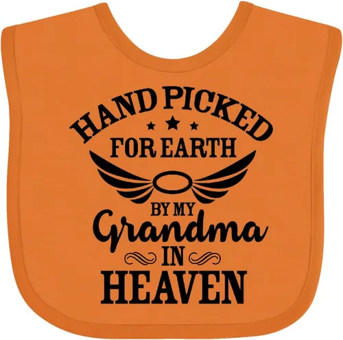 Vista 10 de inktastic Handpicked for Earth By My Grandma in Heaven Angel Wings Baby Bib