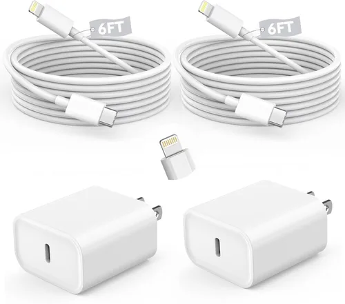 Vista 9 de DelTucci Cargador para iPhone de Carga Rápida, Bloque de Carga USB C de Pared con Enchufe de Viaje y Cable Rápido USB C a Lightning Compatible