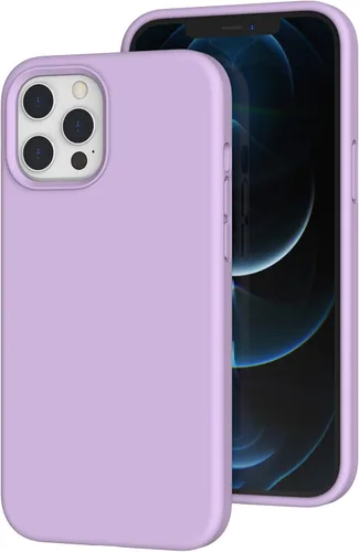 Vista 231 de Funda de silicona líquida compatible con iPhone 12 Pro Max 6.7 pulgadas, funda de gel de protección completa con forro de microfibra, funda