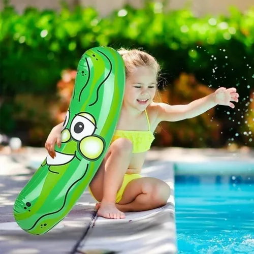 Vista 4 de Happy Deals, pepino gigante inflable, 36 pulgadas., Verde