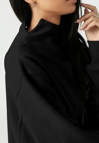 Vista 3 de Doshoop Sudadera de cuello alto de gran tamaño con capucha de manga larga para mujer