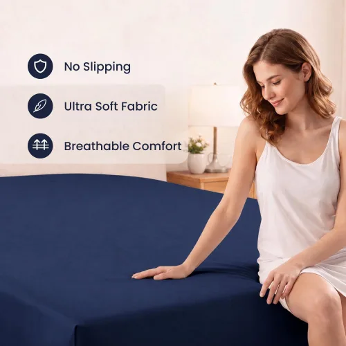 Vista 107 de Sábana bajera ajustable de lujo suave de 600 hilos, 100% algodón egipcio, sábana bajera ajustable individual con elástico alrededor, se adapta a
