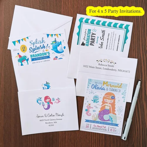 Vista 8 de 200 sobres de invitación A2 a granel en blanco autoadhesivo autoadhesivo de 4 3/8 x 5 3/4 sobres de solapa cuadrada RSVP sobres de devolución de 95