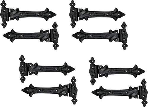 Vista 43 de Adonai Hardware Adonijah Bisagra falsa de aluminio para montaje frontal (6.5" x 12 Pack, Negro mate) para puertas de granero, puertas, armarios
