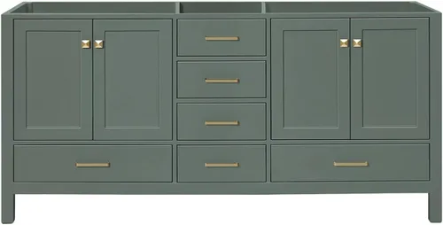 Vista 38 de ARIEL Cambridge Mueble base de tocador de baño de 36 pulgadas, madera maciza, 2 puertas de cierre suave, 5 cajones de cola de milano, roble marrón