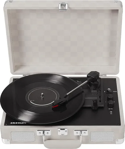 Vista 13 de Crosley CR8005F-AC Cruiser Plus - Tocadiscos vintage de 3 velocidades con Bluetooth, tipo maletín, reproductor de discos de vinilo, tablero