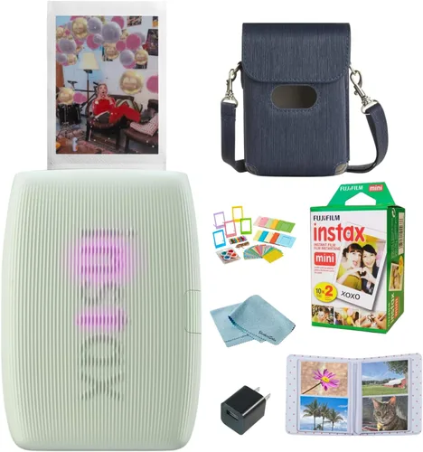 Vista 9 de Fujifilm INSTAX Mini Link 3 - Impresora para smartphone + película instantánea INSTAX Mini (20 hojas) + cargador de pared USB + bolsa de viaje