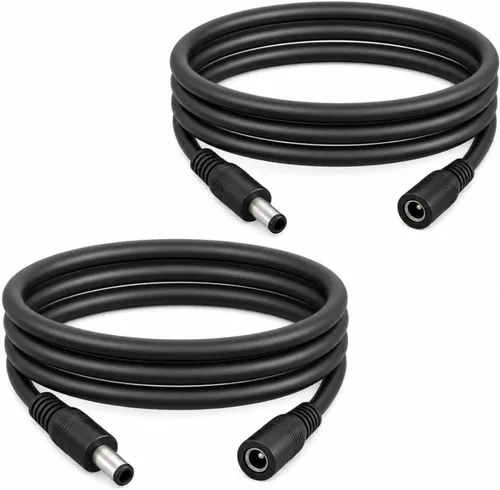 Vista 7 de 2pcs 0.2 in × 2.1mm14AWG DC Cable macho a hembra Conector 5521Connector 1FT