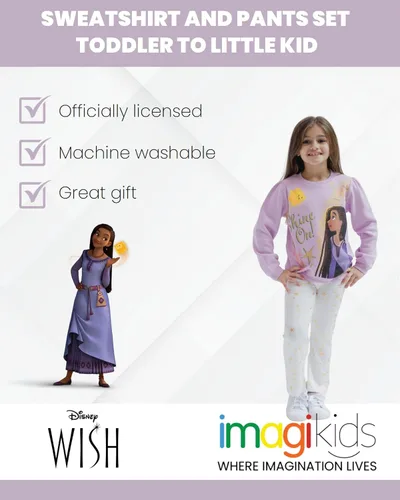 Vista 3 de Disney Wish Asha Star - Conjunto de sudadera y pantalones de forro polar para niñas pequeñas