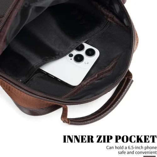 Vista 4 de Bolso de mensajero de cuero para hombre, maletín grande de viaje de negocios, bolso cruzado para hombre, bolso de hombro