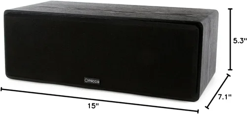 Vista 5 de Micca MB42-C - Altavoz de canal central para cine en casa, sonido envolvente, pasivo, de 2 vías (negro, cada uno)
