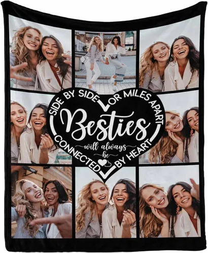 Vista 34 de Regalos de cumpleaños para mujeres, manta de amistad personalizada con tus fotos, manta personalizada con mis propias imágenes para hermanas