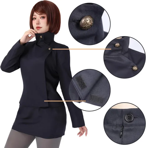 Vista 3 de DAZCOS Ieiri Shoko - Disfraz de cosplay, falda de talla estadounidense para mujer, uniforme con medias