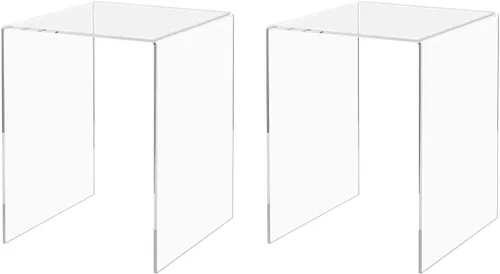 Vista 27 de Marketing Holders Plataforma elevadora de acrílico transparente Pantalla cuadrada de 3 pulgadas de ancho de 3 lados Encimería Escaparate