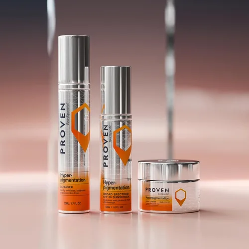 Vista 6 de Rutina de hiperpigmentación – Sistema de 3 pasos para manchas oscuras, decoloración y tono desigual de piel – Limpiador, crema de noche y crema