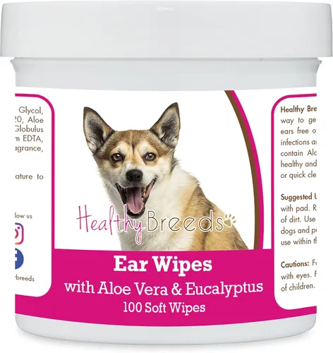 Vista 101 de Healthy Breeds Affenpinscher Toallitas de limpieza de oídos con aloe y eucalipto para perros, 100