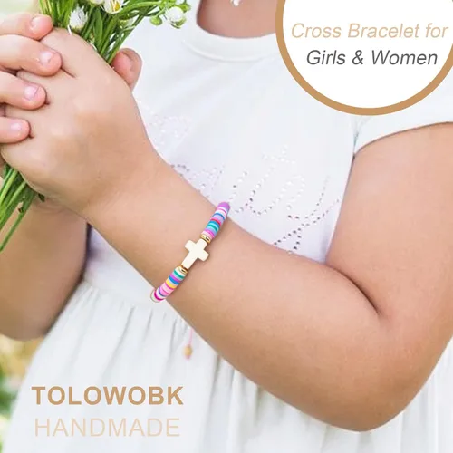 Vista 73 de Regalos navideños para niños, niñas adolescentes, mujeres, linda pulsera de cruz para niñas, regalos de Navidad cristianos para mujeres, ideas